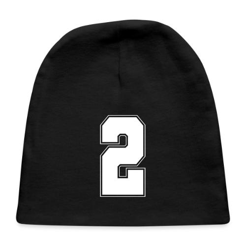 White Number 2 – Varsity Font - Baby Cap