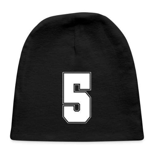 White Number 5 – Varsity Font - Baby Cap