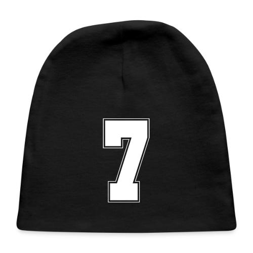 White Number 7 – Varsity Font - Baby Cap