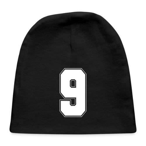 White Number 9 – Varsity Font - Baby Cap