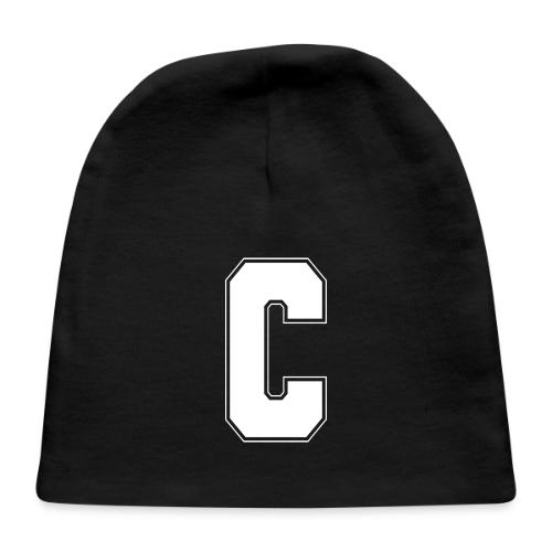 White Letter C – Varsity Alphabet Monogram - Baby Cap