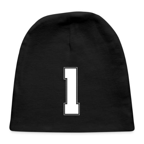 White Number 1 – Varsity Font - Baby Cap