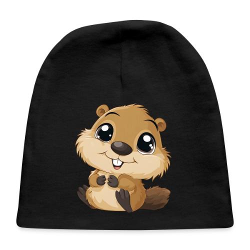 Adorable Cartoon Baby Beaver with Big Eyes - Baby Cap