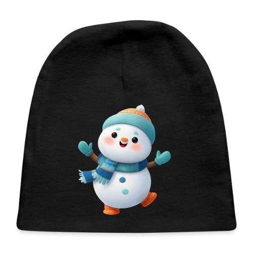 Joyful Cartoon Snowman Arms Up - Baby Cap