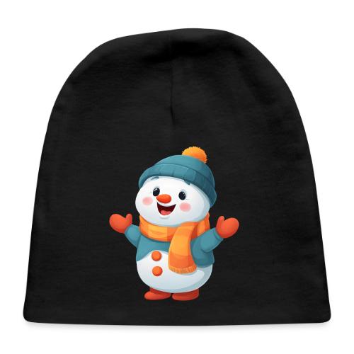 Joyful Cartoon Snowman with Winter Outfit - Baby Cap