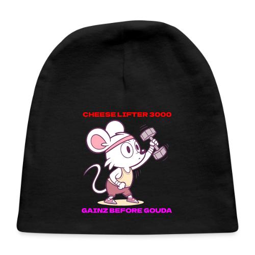 Cheese Lifter 3000 | Funny Gym Rat Mouse tshirt - Baby Cap
