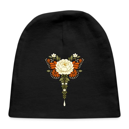 Monarch Butterfly Floral Botanical Art - Baby Cap