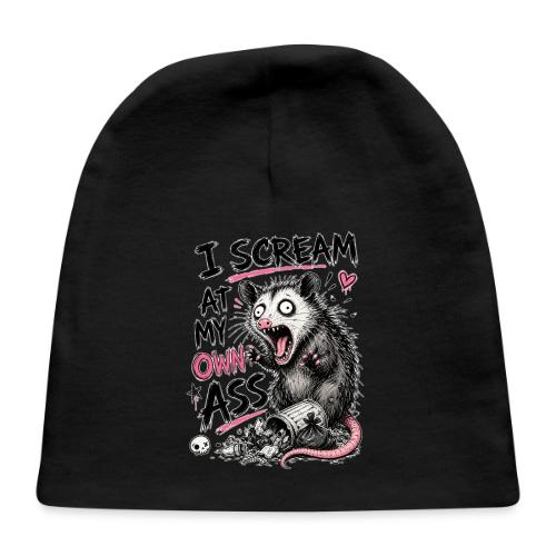 Funny Opossum Screaming Graphic Tee - Baby Cap