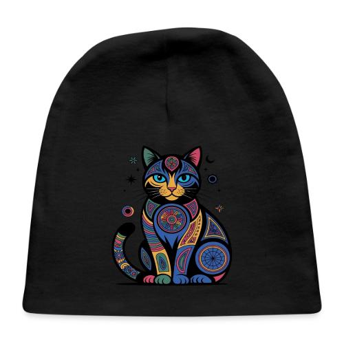 Vibrant Geometric Cat Mandala - Baby Cap