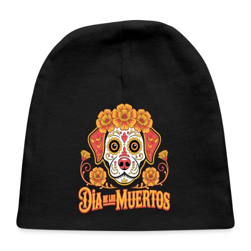 Dia De Los Muertos Dog Skull Flowers - Baby Cap