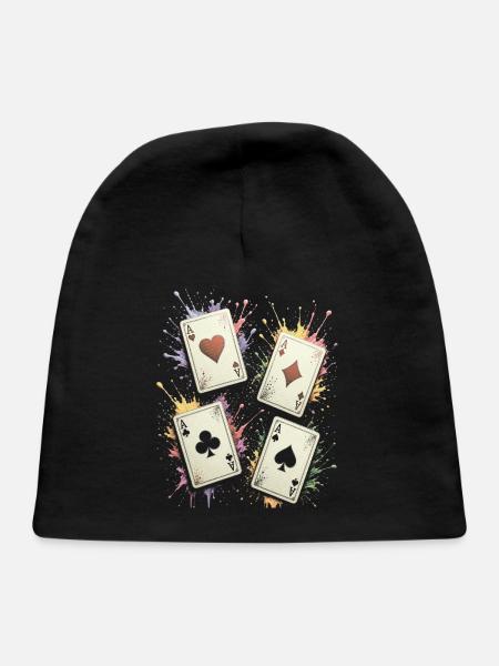 Multicolor Ace Square Splash Art Cards - Baby Cap - black - Front