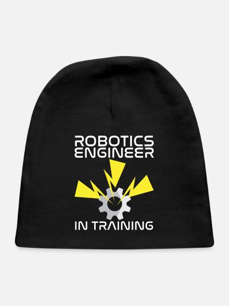 Robotics Engineering Robot Robotics Engineer - Baby Cap - black - Front
