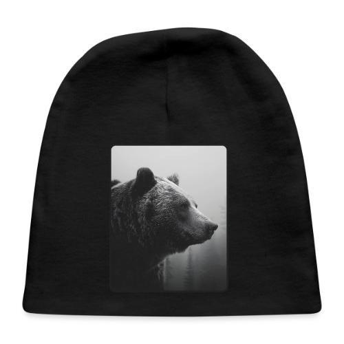 Grizzly Bear Black White Portrait Design - Baby Cap
