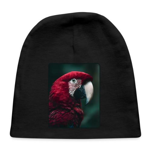 Red Green Macaw Bird Portrait Design - Baby Cap