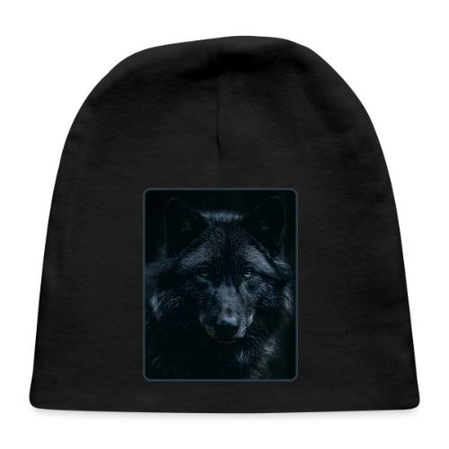 Black Wolf Intense Eyes Portrait Design - Baby Cap