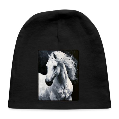 White Horse Oil Painting Design - Baby Cap