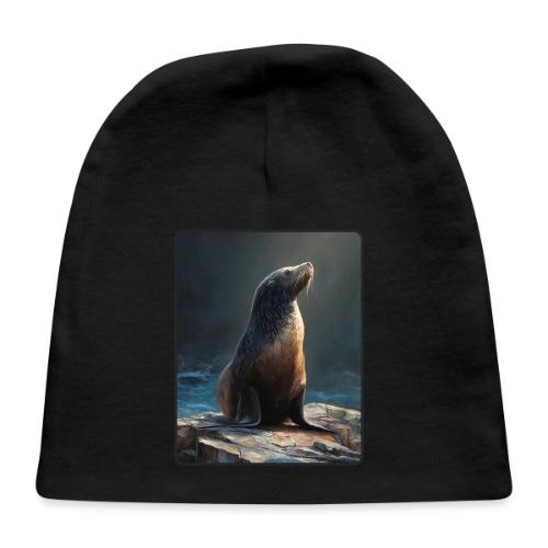 Fur Seal Artistic Shore Portrait Design - Baby Cap
