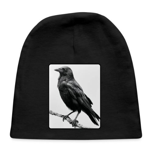 Raven Black and White Art Design - Baby Cap