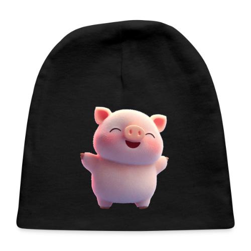 Cute Cartoon Baby Pig Standing Arms Up - Baby Cap