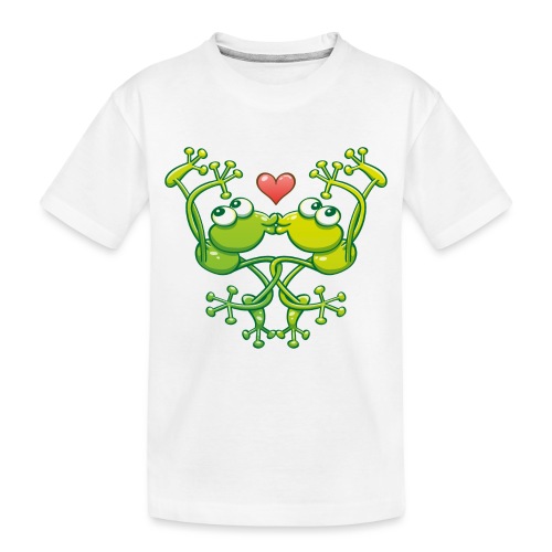 Frogs in love in choreography of jumps and kisses - Toddler Premium Organic T-Shirt