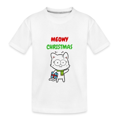 MEOWY CHRISTMAS HOLIDAY CAT - Toddler Premium Organic T-Shirt