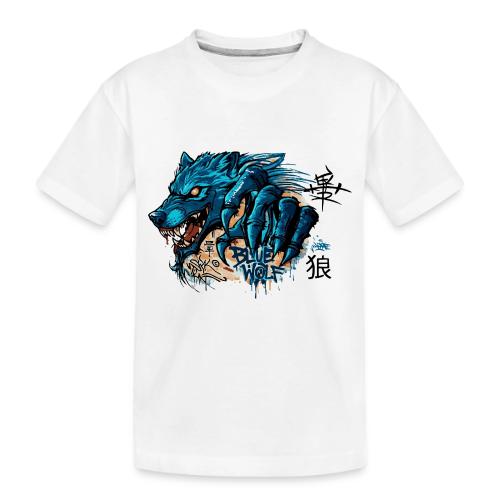 Blue Wolf Graffiti Street Art - Toddler Premium Organic T-Shirt