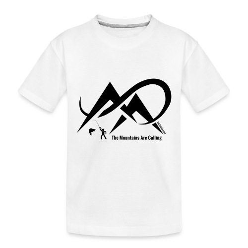 Fishing - The Mountains Are Calling - Black Logo - Toddler Premium Organic T-Shirt