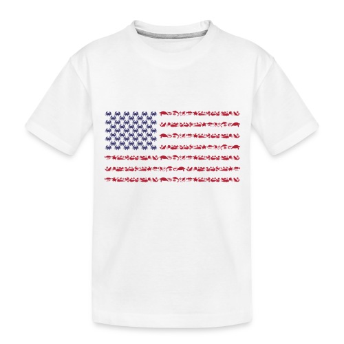 American Flag made from Coastal Wildlife - Toddler Premium Organic T-Shirt