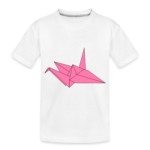 Origami Paper Crane Design - Pink - Toddler Premium Organic T-Shirt