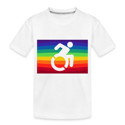 Rainbow wheelchair, LGBTQ flag 001 - Toddler Premium Organic T-Shirt