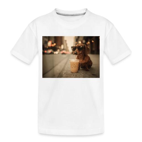 Funny Dachshund Iced Coffee Lover Tee - Toddler Premium Organic T-Shirt