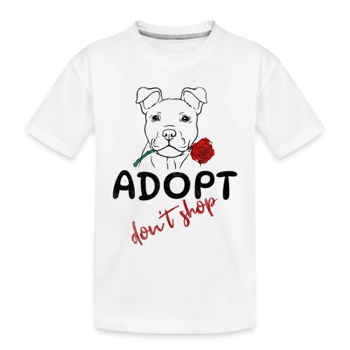 Retro Adopt Dont Shop Cute Puppy Rose Tee - Toddler Premium Organic T-Shirt