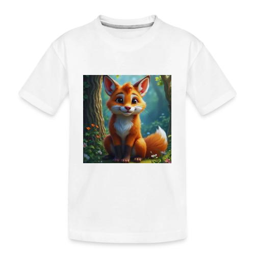 Magical fantasy fox in enchanted forest scene - Toddler Premium Organic T-Shirt