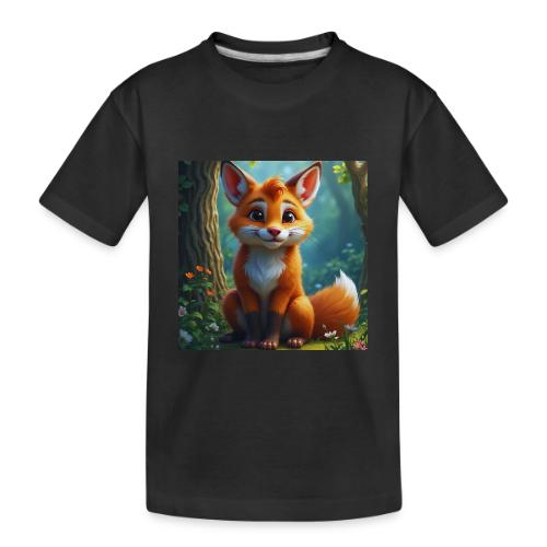 Magical fantasy fox in enchanted forest scene - Toddler Premium Organic T-Shirt