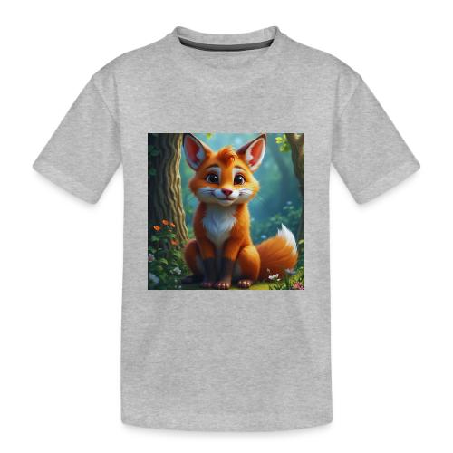 Magical fantasy fox in enchanted forest scene - Toddler Premium Organic T-Shirt