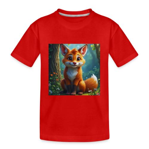Magical fantasy fox in enchanted forest scene - Toddler Premium Organic T-Shirt