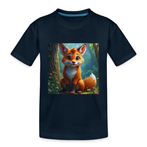 Magical fantasy fox in enchanted forest scene - Toddler Premium Organic T-Shirt