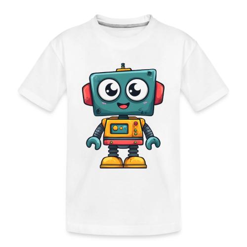 Cute Cartoon Robot Standing with a Smile - Toddler Premium Organic T-Shirt