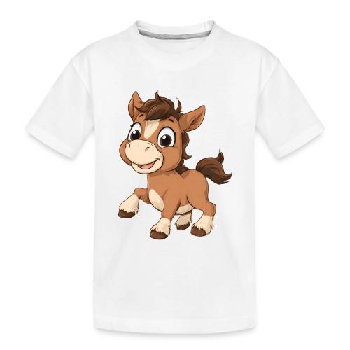 Playful Cartoon Baby Pony Full of Joy - Toddler Premium Organic T-Shirt