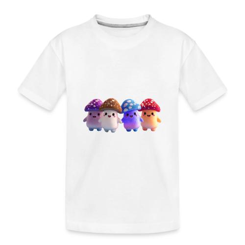 Colorful Cartoon Mushroom Quartet - Toddler Premium Organic T-Shirt