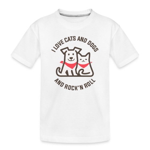 Cat Dog Rock n Roll - Toddler Premium Organic T-Shirt