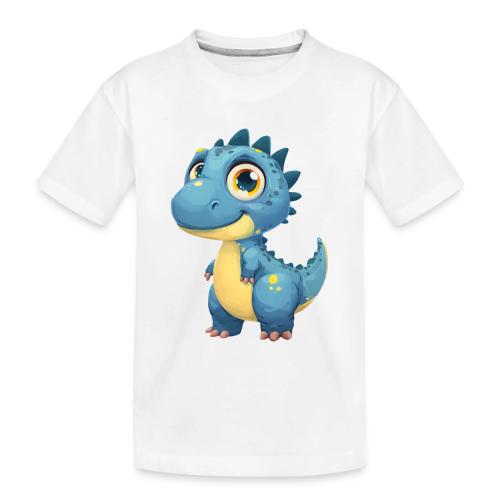 Smiling Blue and Yellow Baby Dinosaur - Toddler Premium Organic T-Shirt