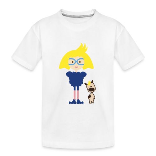 Blondie Girl With Her Blue Eyeglasses - Toddler Premium Organic T-Shirt