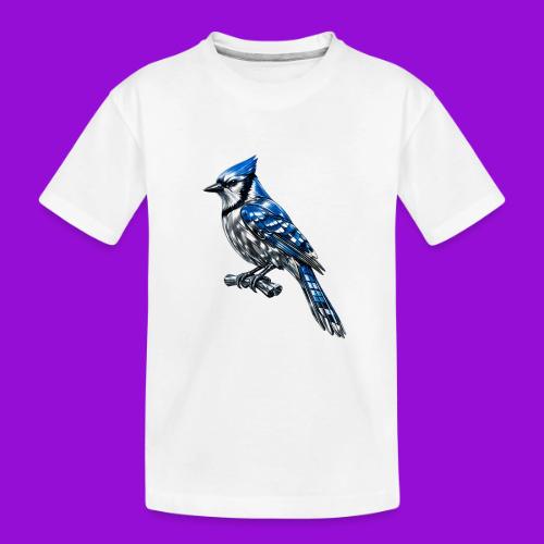 Silver Blue Jay on Perch - Toddler Premium Organic T-Shirt
