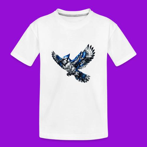Silver Blue Jay in Flight - Toddler Premium Organic T-Shirt
