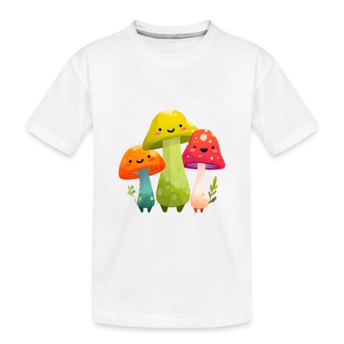 Trio of Happy Mushrooms - Toddler Premium Organic T-Shirt