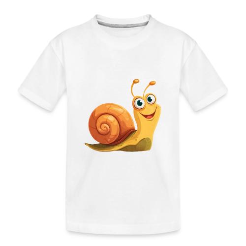 Happy Cartoon Snail with a Smile - Toddler Premium Organic T-Shirt