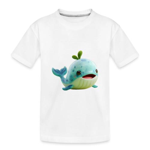 Playful Green-Blue Baby Whale - Toddler Premium Organic T-Shirt