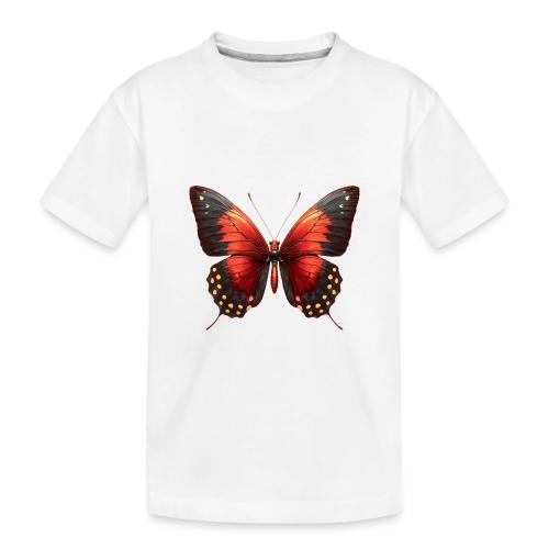 Bright Red, Black, and Yellow Butterfly - Toddler Premium Organic T-Shirt