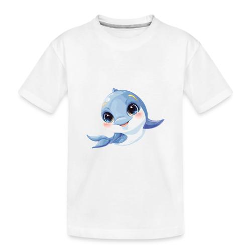 Joyful Blue-White Baby Dolphin - Toddler Premium Organic T-Shirt